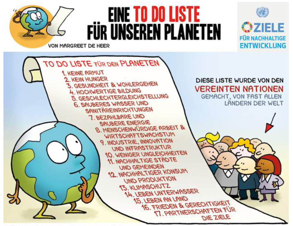 Comic 17 Ziele für Nachhaltige Entwicklung - Margreet de Heer/AG Globale Verantwortung